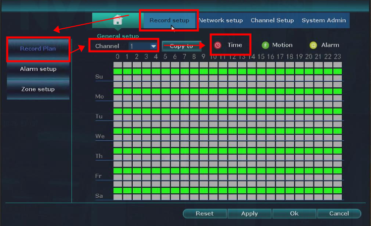 Sannce dvr hot sale setup