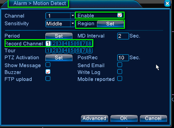 sannce motion detection sensitivity